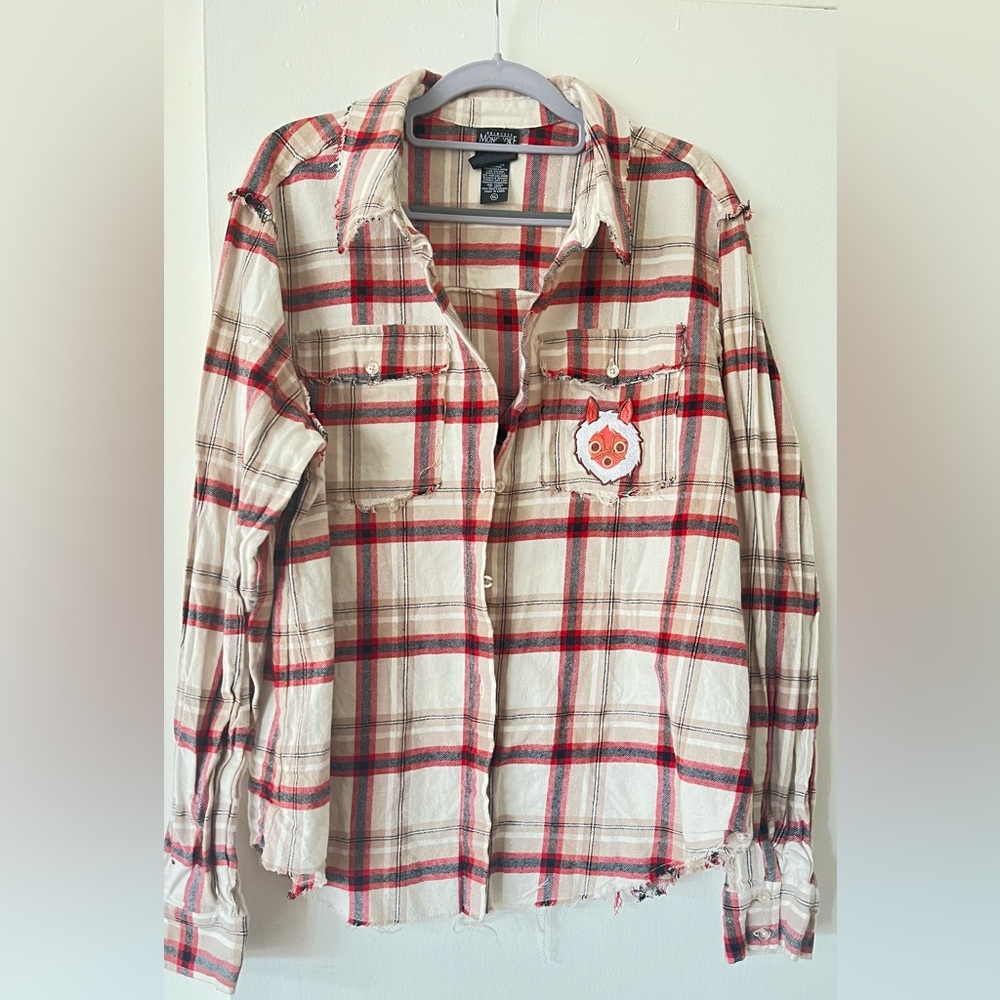 Princess Mononoke Flannel Shirt XL Her Universe Studio Ghibli Anime Button Up